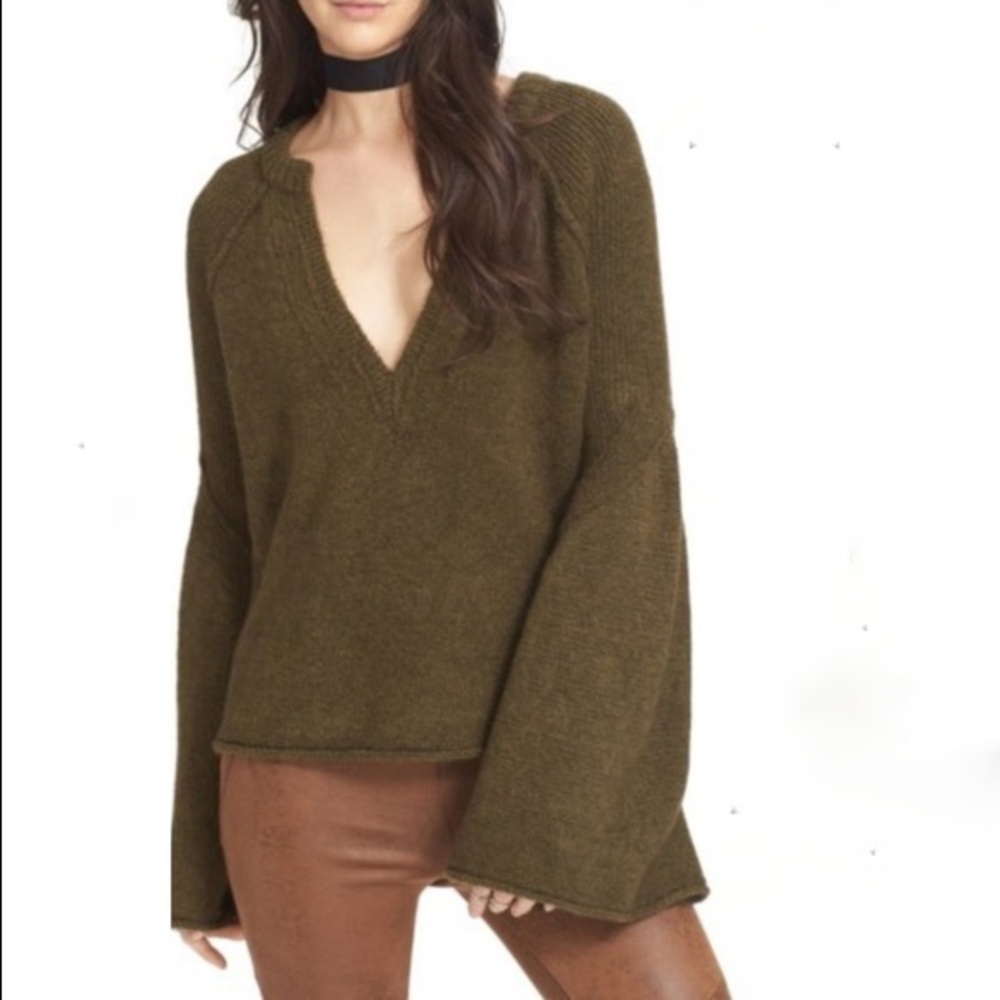 Free People Lovely Lines Bell Sleeve Sweater